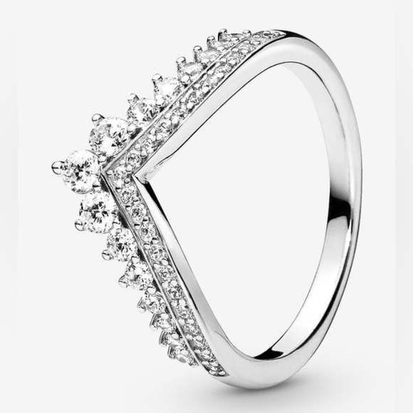 ❤️Pandora Princess Wishbone Ring. Size 64 Size 10.75 Stamped 925 Sterling Silver - Picture 2 of 4
